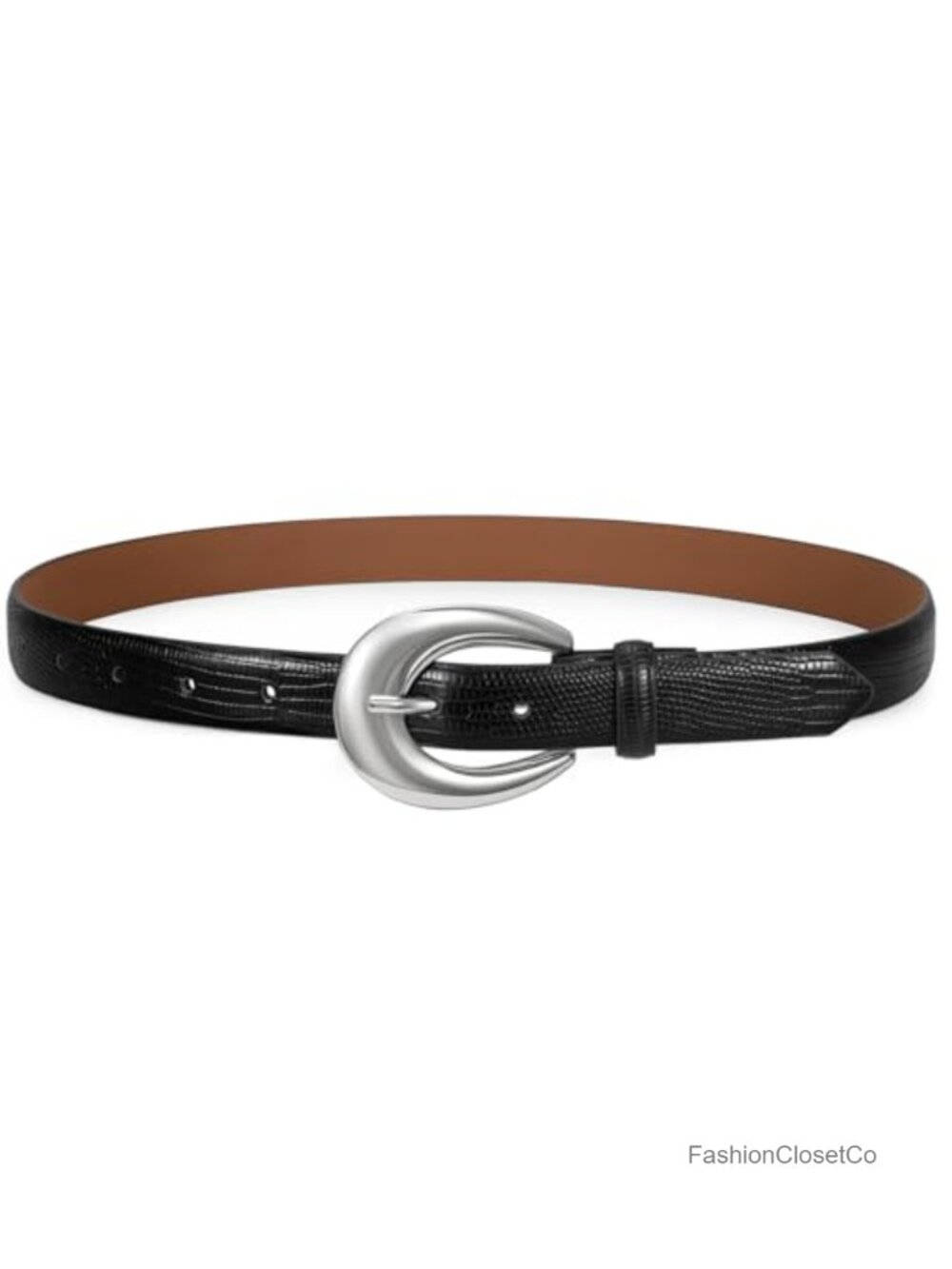 Skinny PU Leather Belt with Alloy Buckle for Jeans Pants Dress